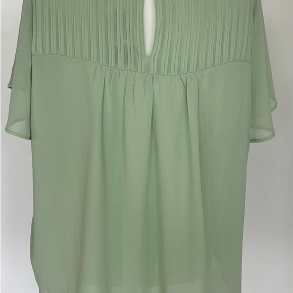 Torrid Chiffon Smocked Pintuck Flutter Short Sleeve Blouse Size Large Green - Picture 4 of 11